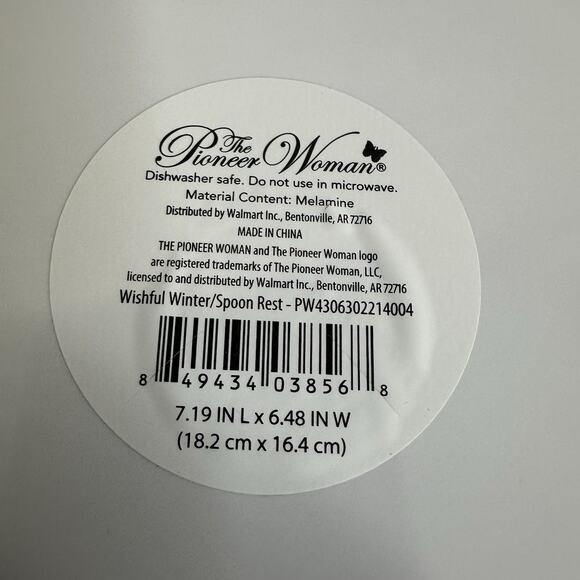 The Pioneer Woman WISHFUL WINTER Floral Holiday Melamine Spoon Rest New - Picture 5 of 5